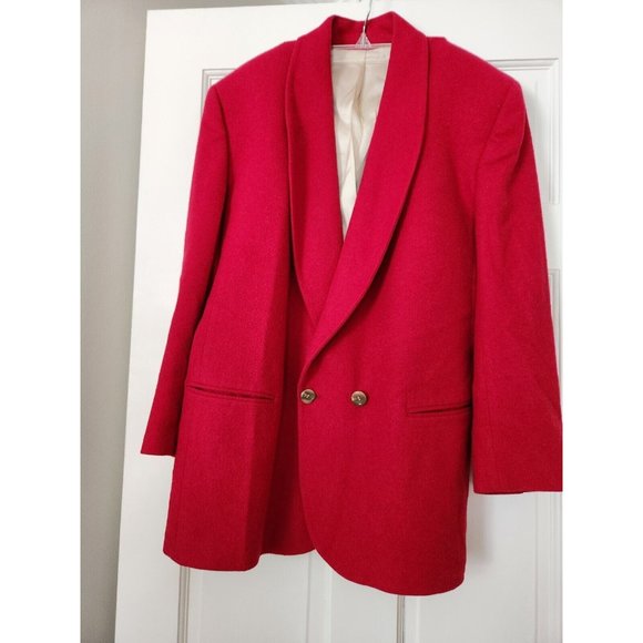 BARRIE PACE LTD Red 100% CAMEL HAIR Blazer SZ 12 x 22 Sleeve x 21 x Chest x 29.5 - Picture 3 of 8